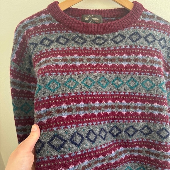 Vintage Virgin Wool Pullover Sweater Made in USA Fair Isle XL - Picture 2 of 9